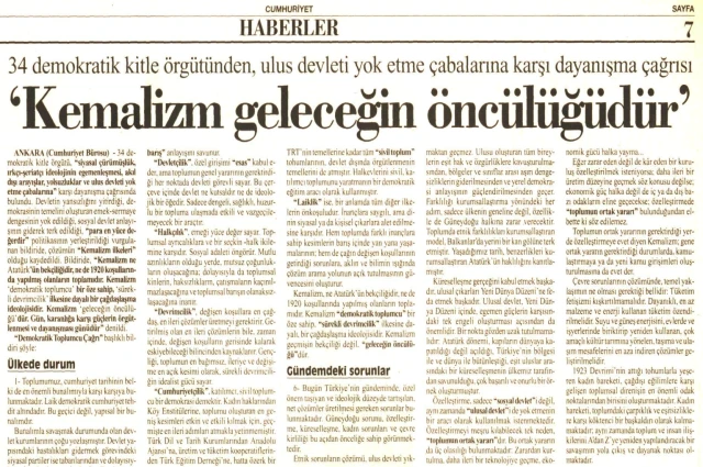 Günümüzde "Demokratik Toplumcu Çağrı"