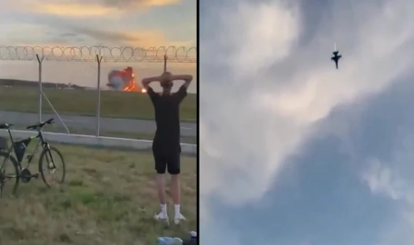 Polonya'da prova uçuşu faciası: F-16 havalandığı gibi yere çakıldı