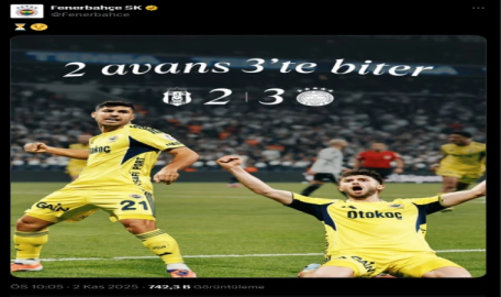 Fenerbahçe'den Beşiktaş taraftarını kızdıracak gönderme: '2 avans, 3'te biter'